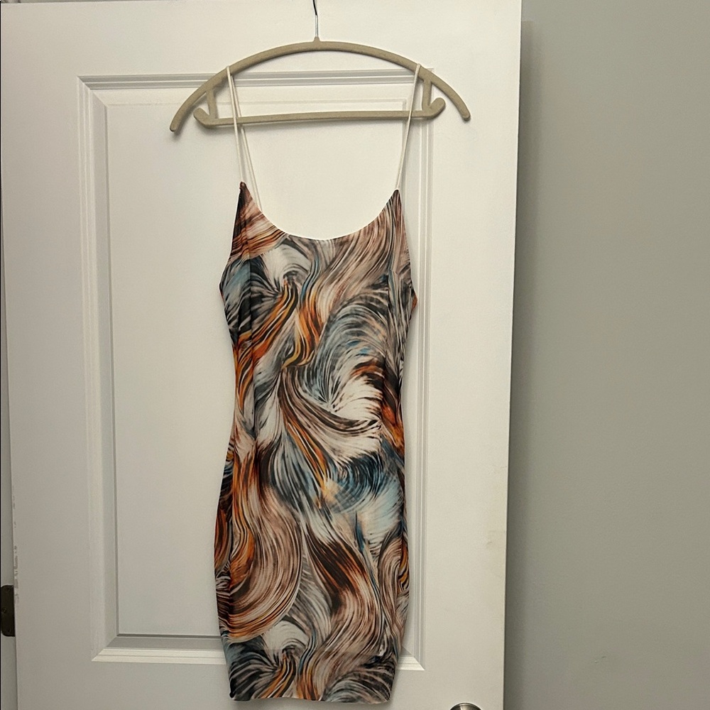 Fashion Nova Multicolor Swirl Mini Dress